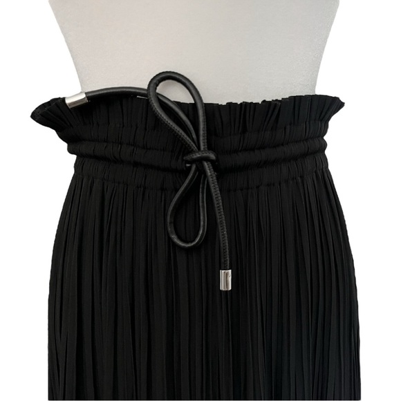 A.L.C Size 6 Black Everly Long Pleated High Ruffled Waist Tie Maxi Skirt NWT - Picture 7 of 13